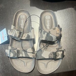 Kids cat and jack slide army fatigue